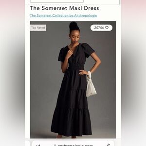 Anthropologie Black Maxi Dress with Flowing Silhouette